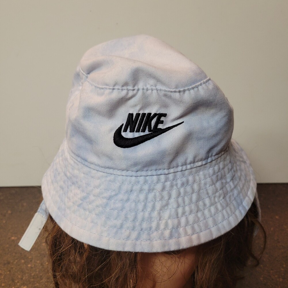 Nike Bucket Hat Cap Sun Beach Toddler UPF 40+ Light Blue Adjustable With Strap